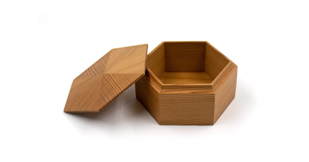 【新商品情報】秋田杉の六角菓子器・小物入れ
