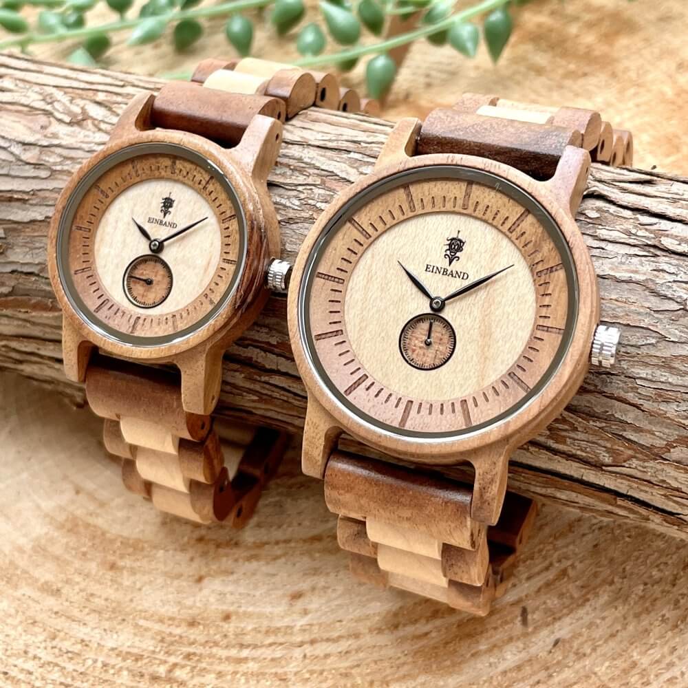 アカシアとメイプルウッドの木製腕時計 32mm 女性向け Mond Acacia & Maplewood