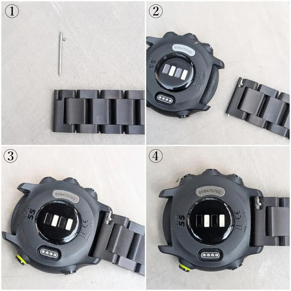 エボニーウッドとレッドサンダルウッドの天然木バンド 20mm幅専用 スマートウォッチ対応
