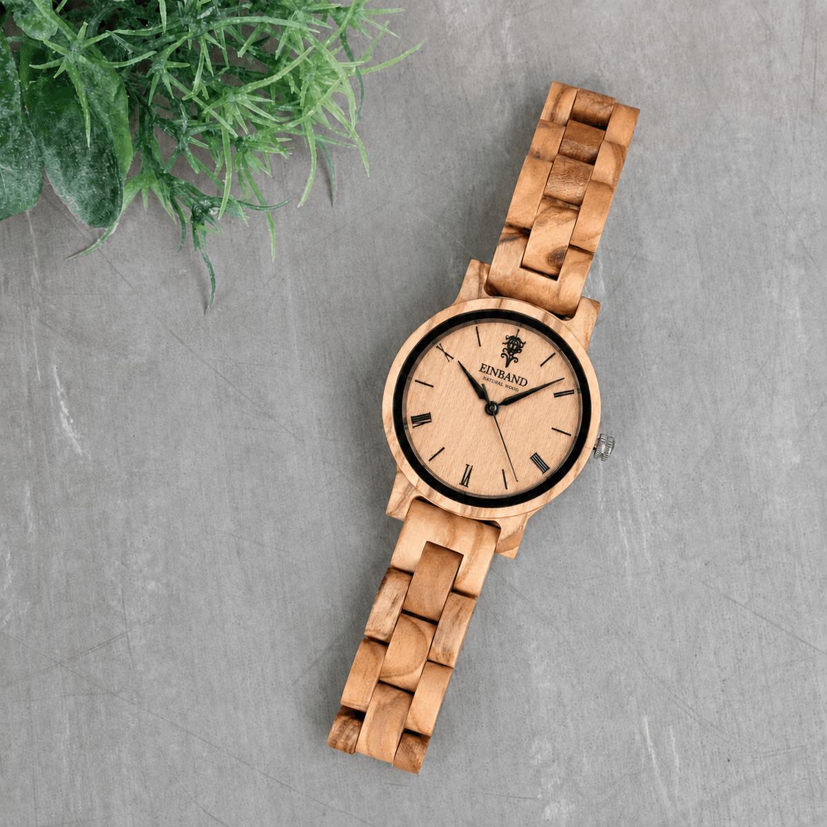 オリーブの木製腕時計 32mm 女性向け Reise Olive