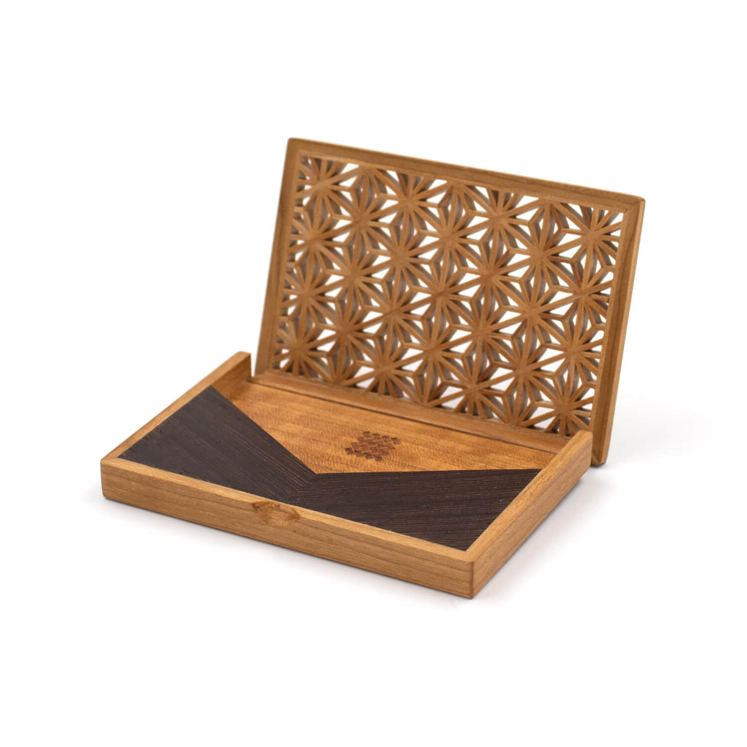 Enishi ウェンジ Mokutopiaオリジナル 組子細工のカードケース アメリカンチェリー