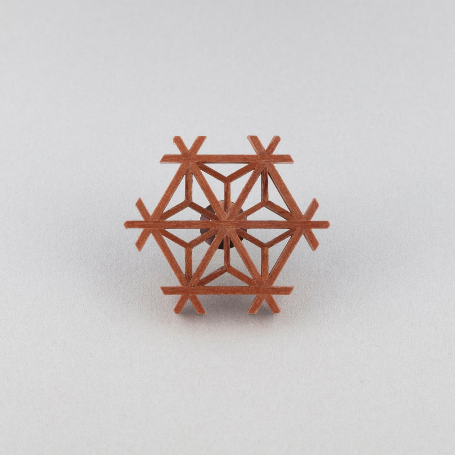 Asa 組子細工のブローチ:麻の葉