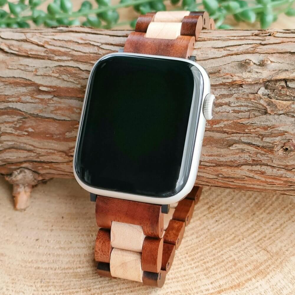 アカシアとメイプルウッドのアップルウォッチバンド