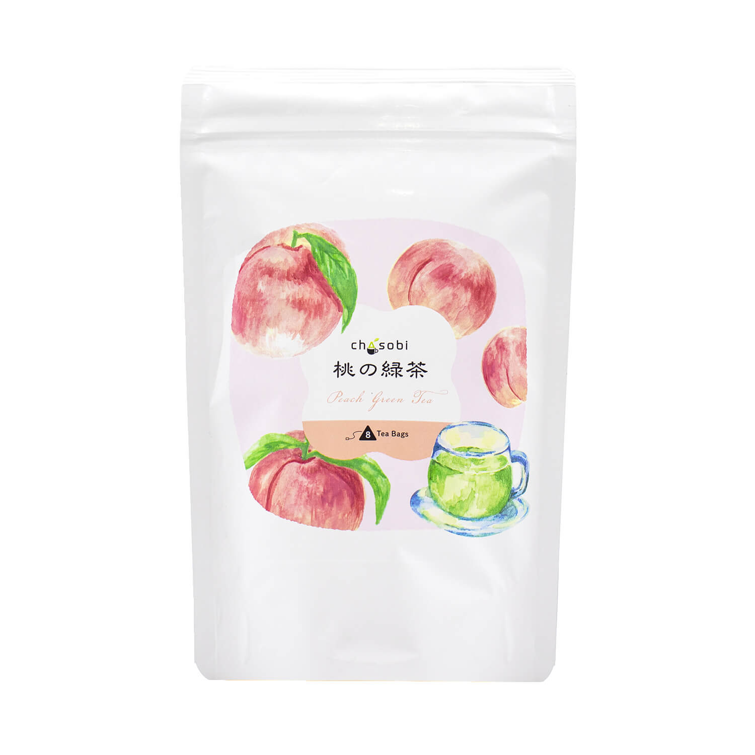 chasobi 桃の緑茶 ティーバッグ