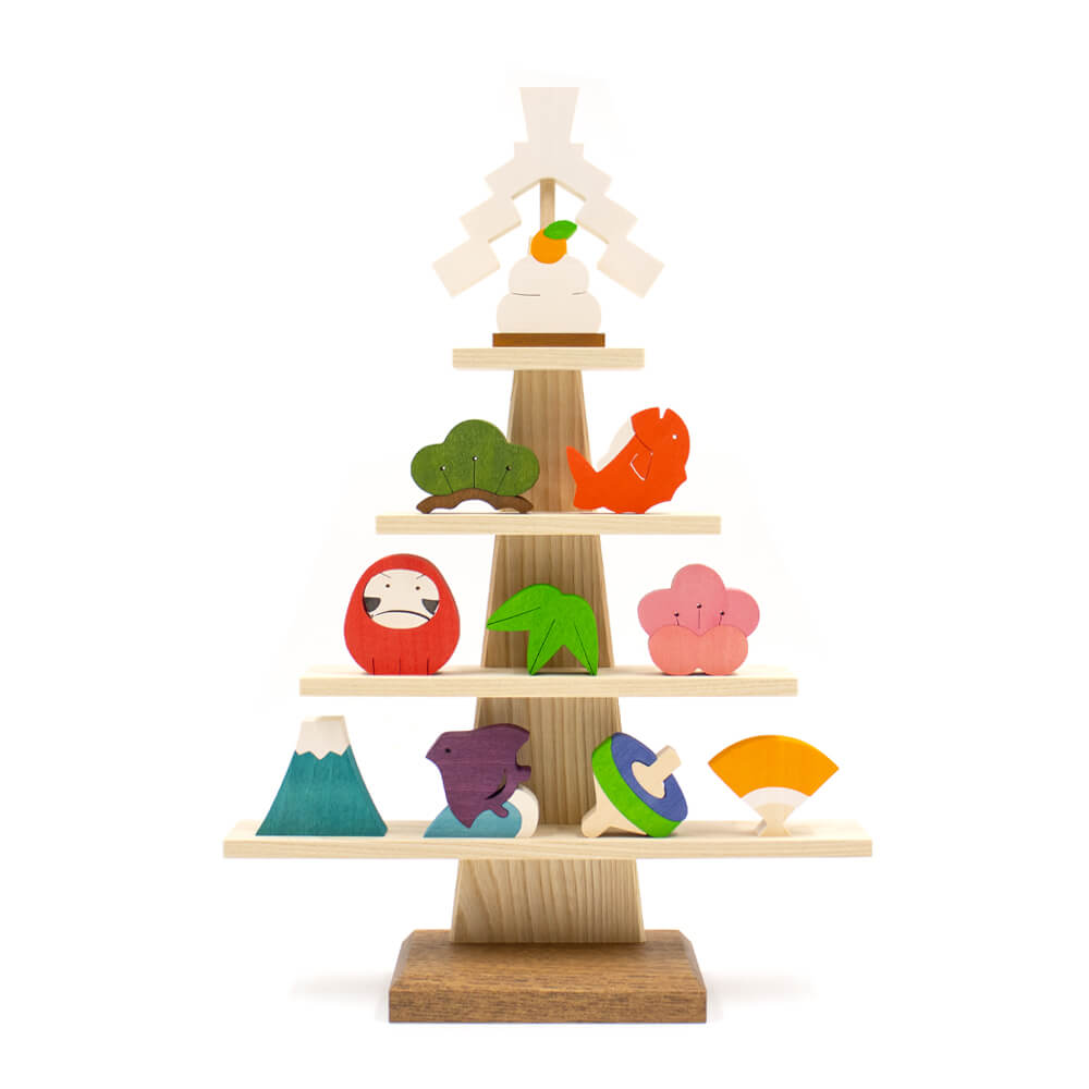 クリスマスSALE 大槌隆　油彩　富士山　正月かざり　縁起物 ステージツリー お正月の置物 森林工芸館 新年 縁起物 富士山 達磨