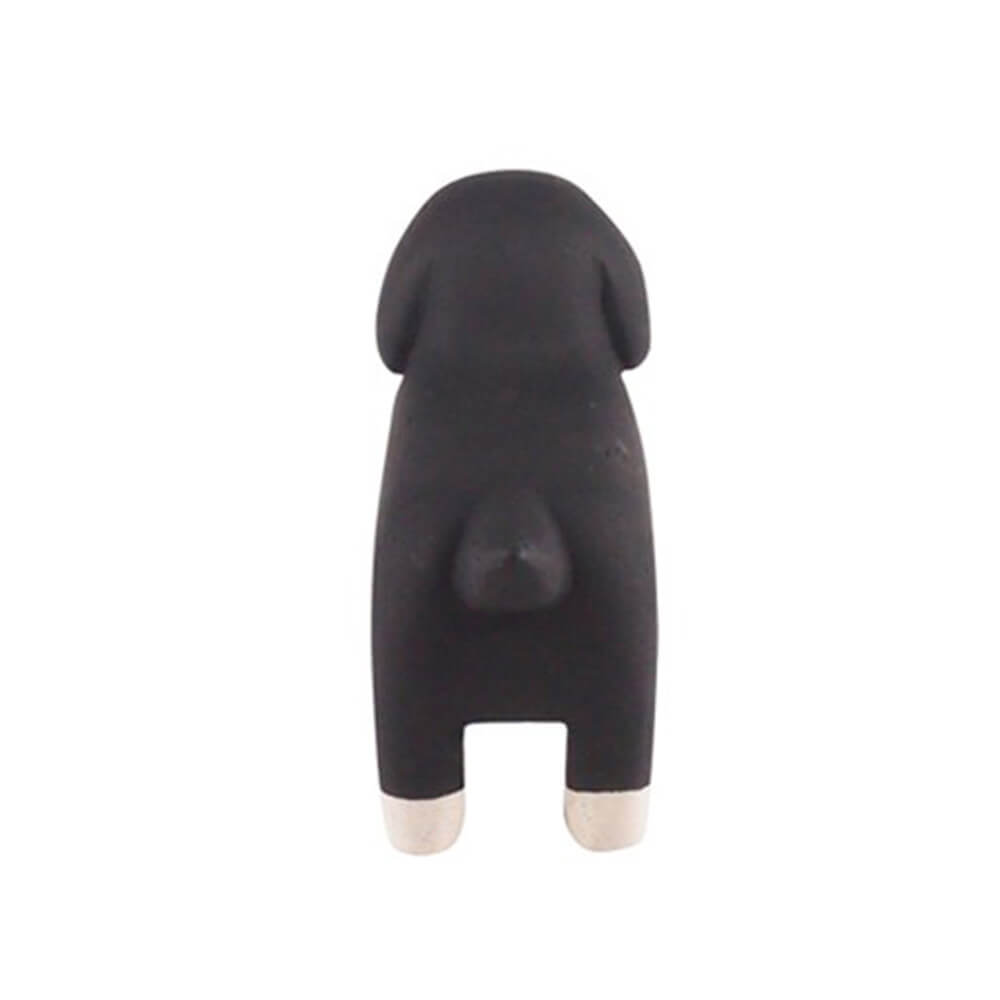 ぽれぽれ動物 ダックスフンド 黒 木彫りの動物