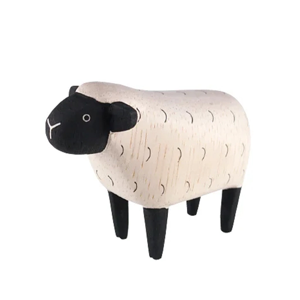 Pole Pole Animal Sheep Wooden Carved Animal