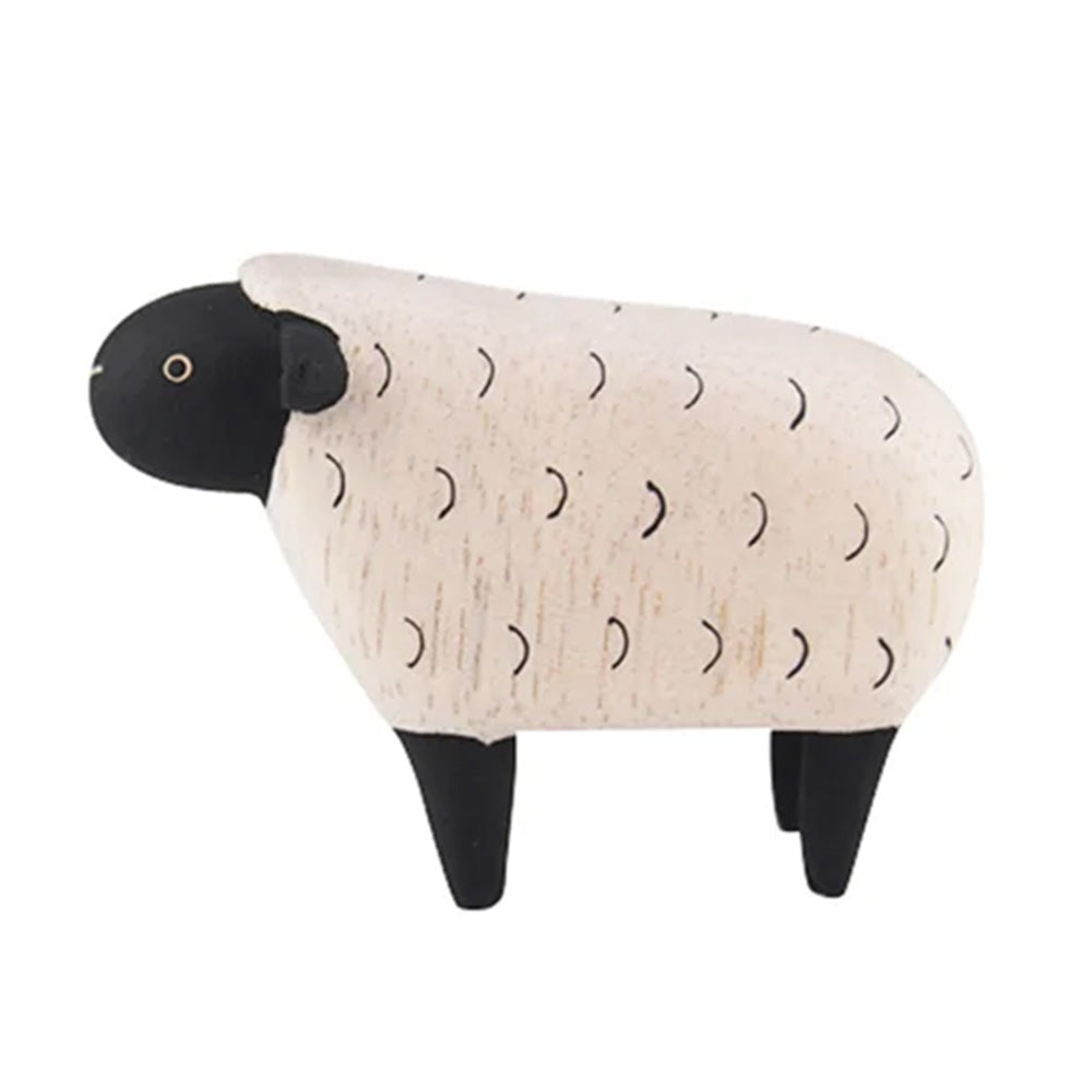 Pole Pole Animal Sheep Wooden Carved Animal