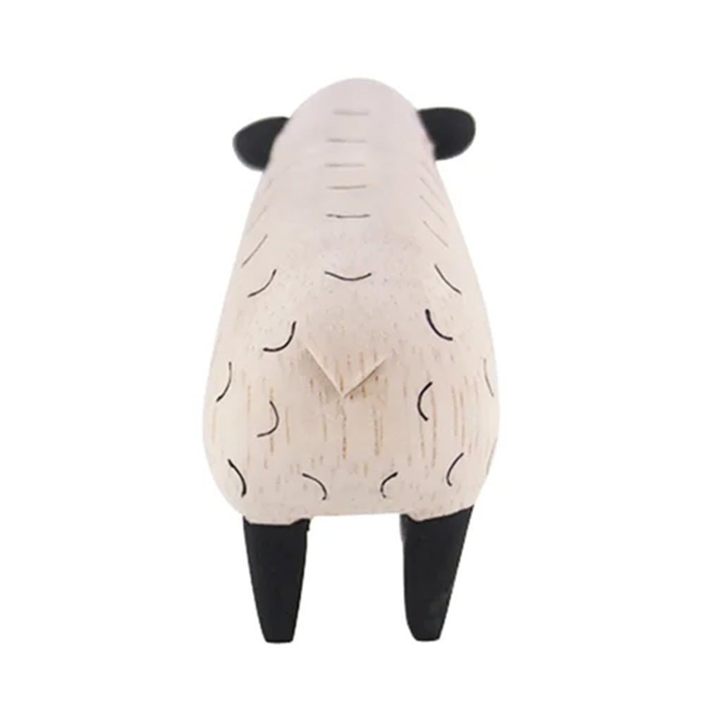 Pole Pole Animal Sheep Wooden Carved Animal