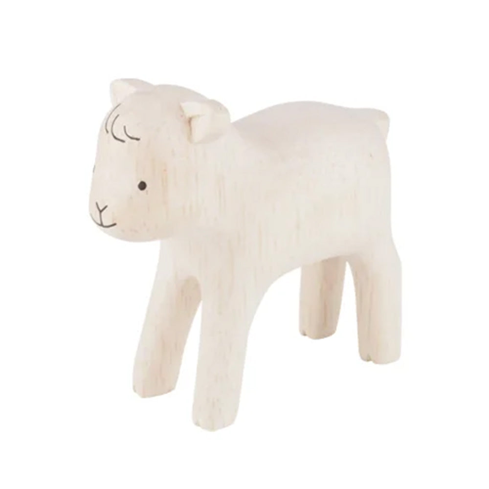 Pole Pole Animal Little Goat Wood Carved Animal