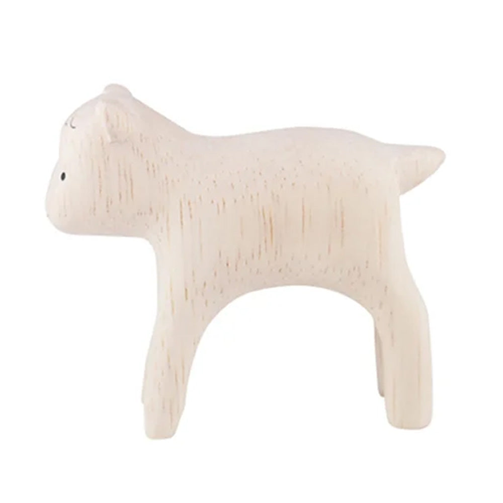 Pole Pole Animal Little Goat Wood Carved Animal