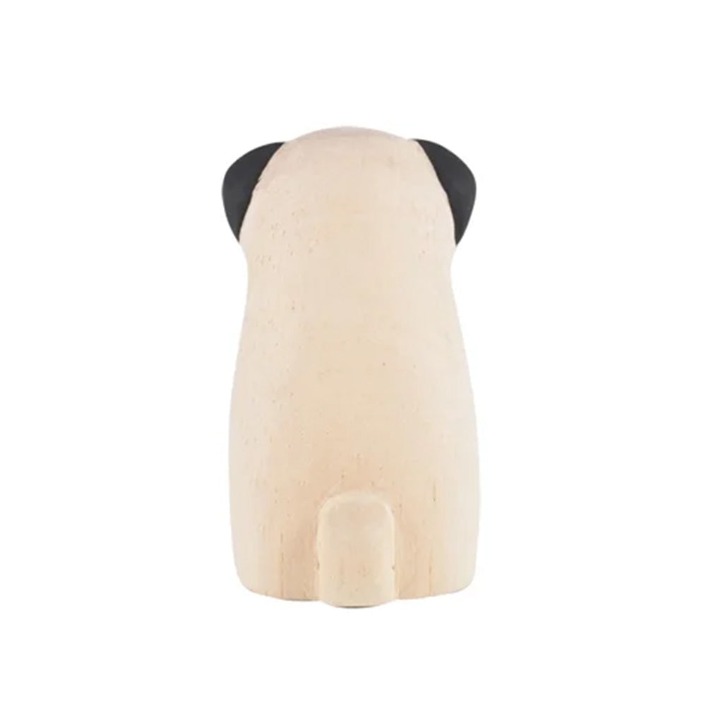 ぽれぽれ動物 パグ 木彫りの動物