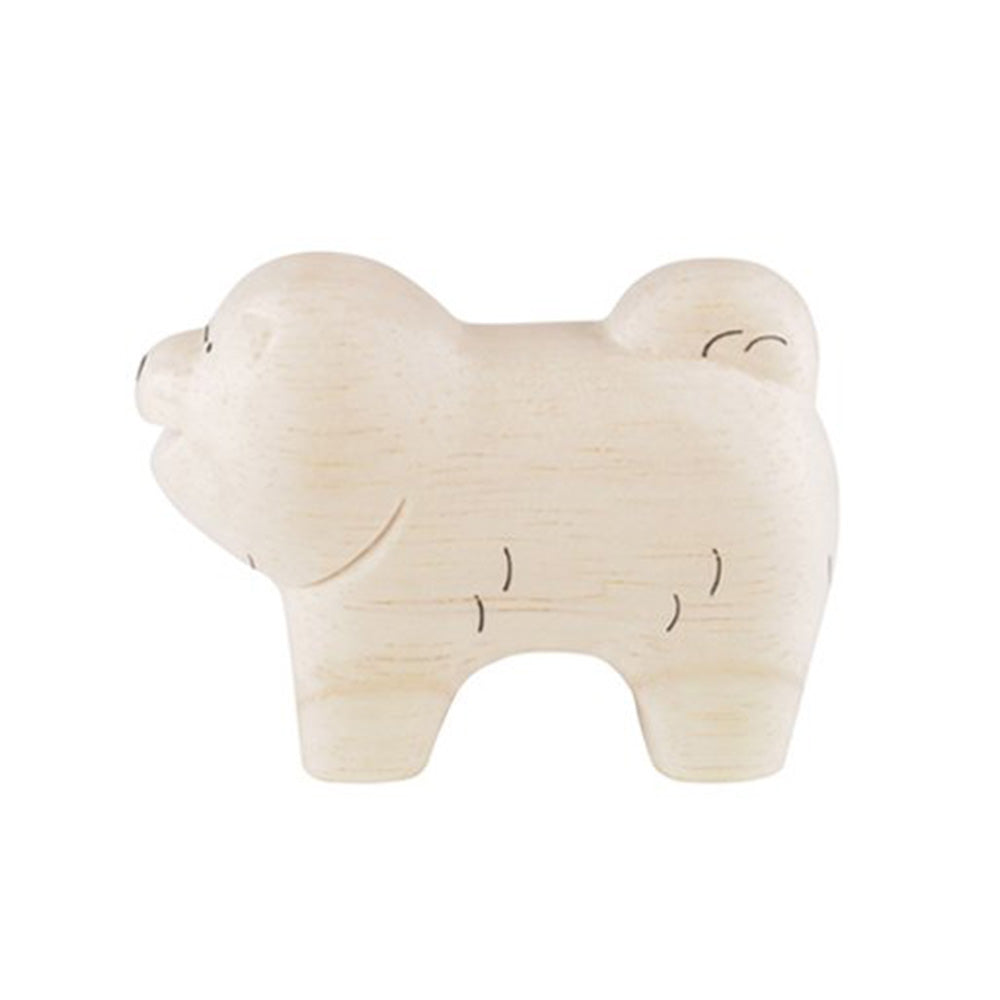 Pole Pole Animal Chow Chow Wood Carved Animal