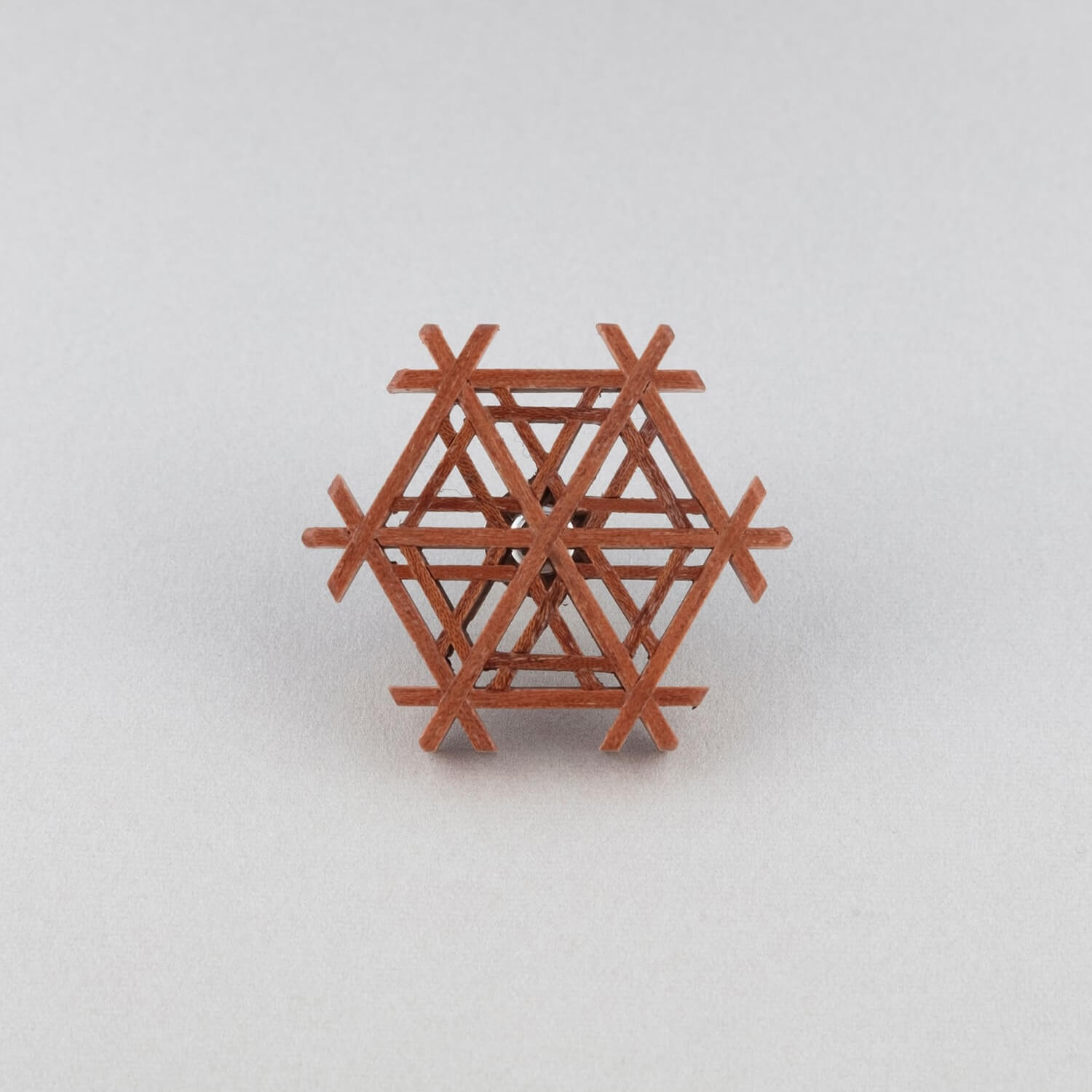 Goma 組子細工のブローチ:胡麻