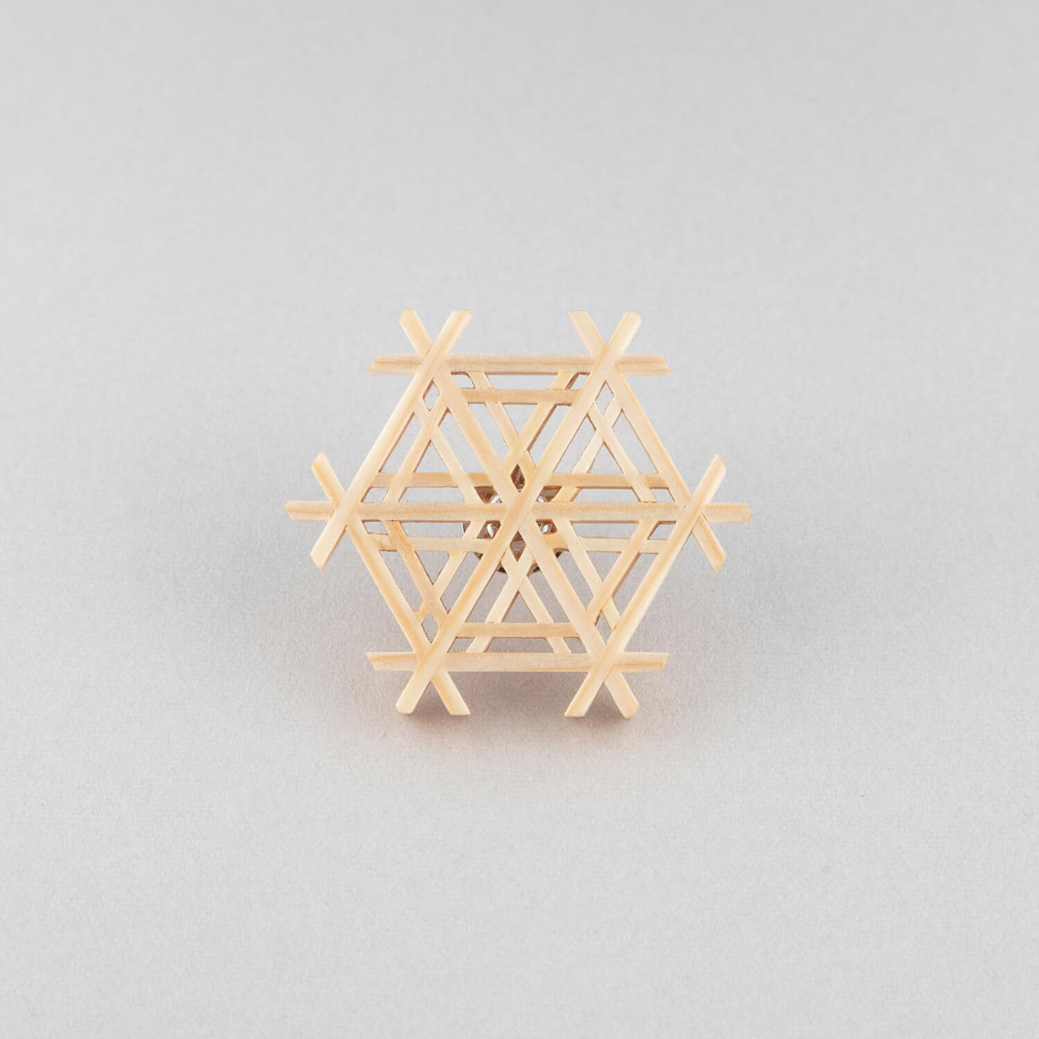 Goma 組子細工のブローチ:胡麻