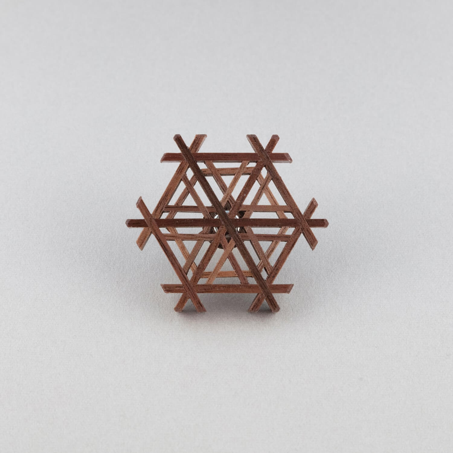 Goma 組子細工のブローチ:胡麻