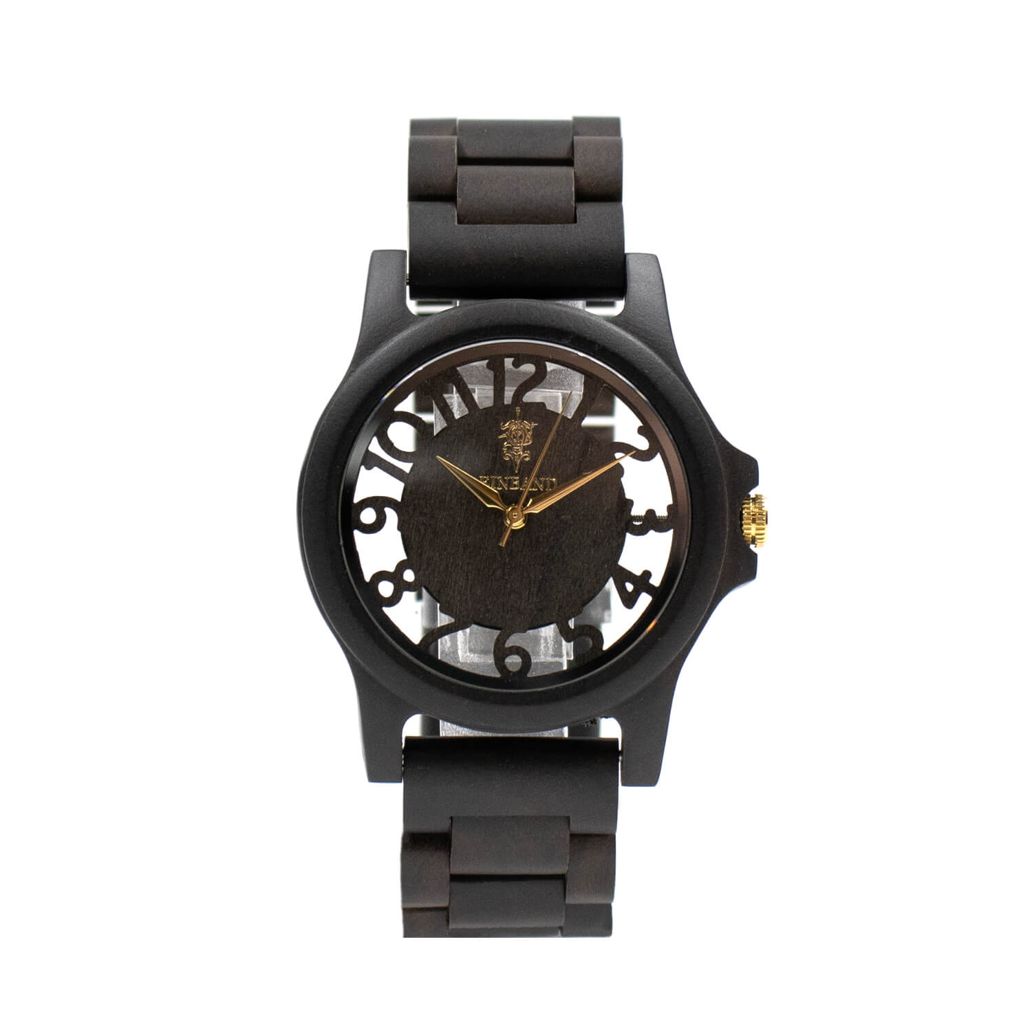 スケルトン仕様 サンダルウッドの木製腕時計 40mm 男性向け Freiheit Sandalwood