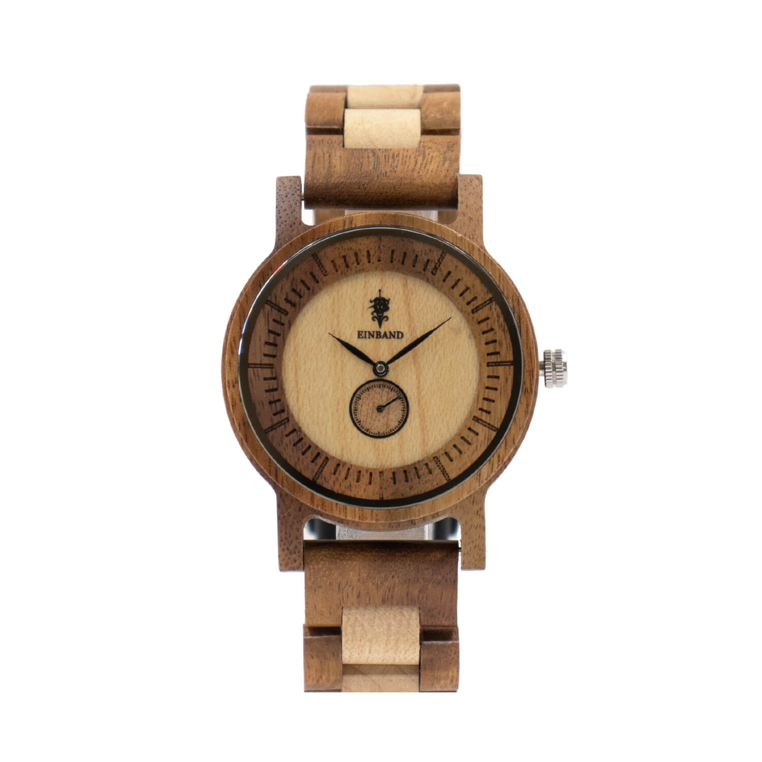 アカシアとメイプルウッドの木製腕時計 40mm 男性向け Mond Acacia & Maplewood