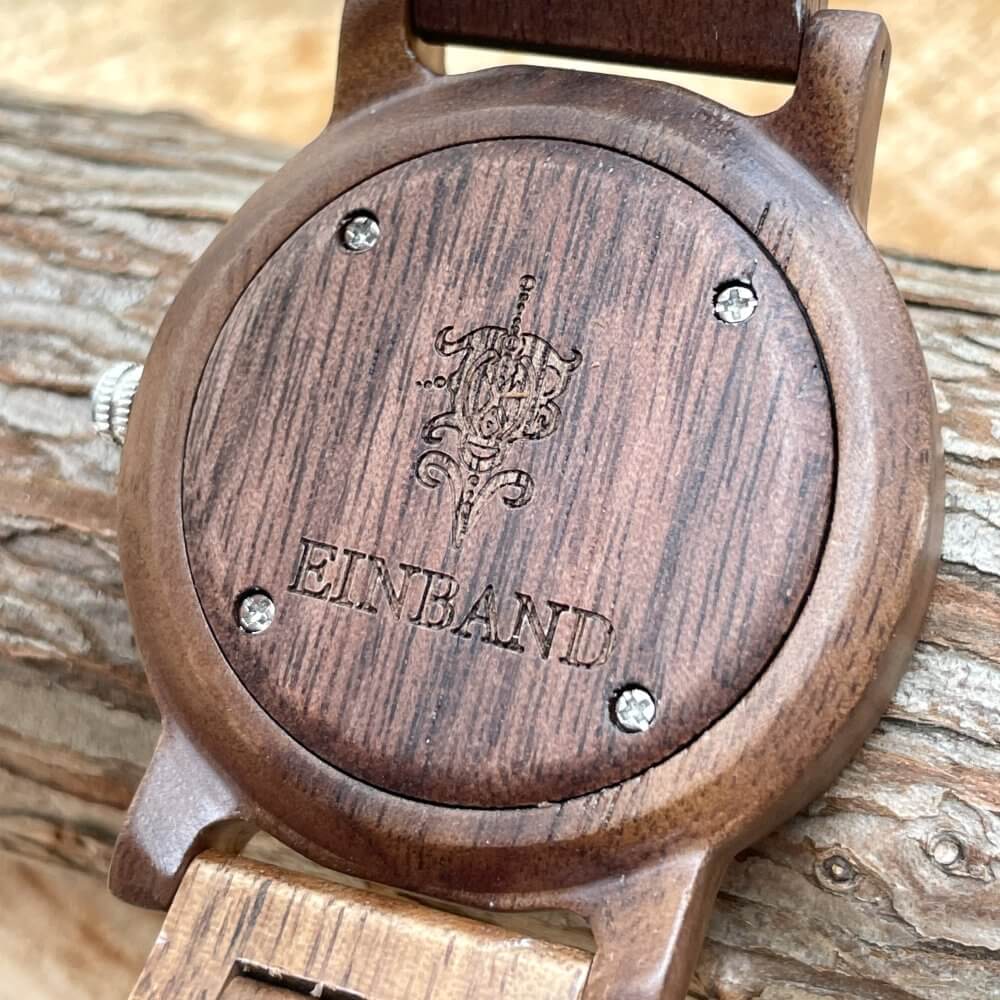 クルミの木製腕時計 40mm 男性向け Reise Walnut