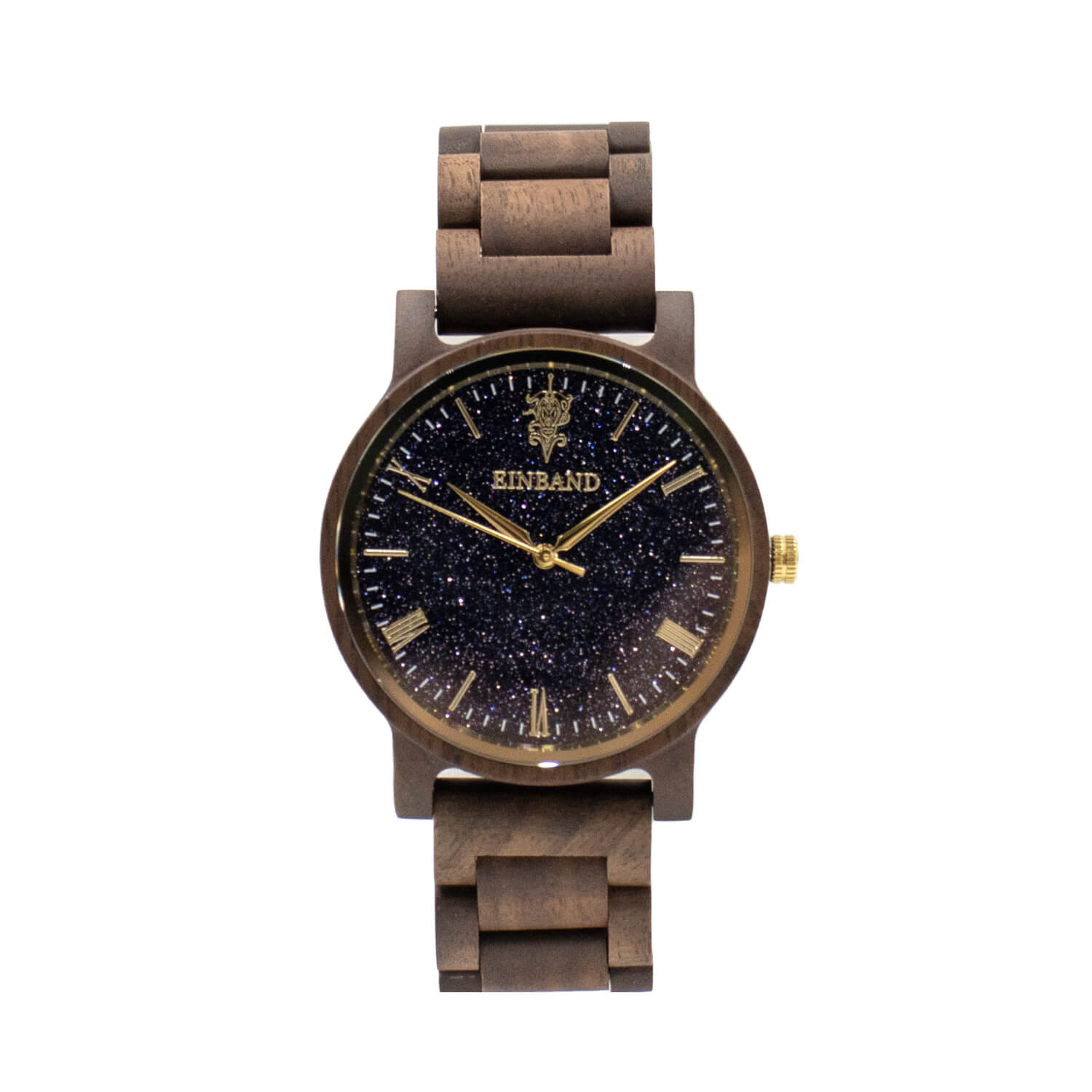 ブルーサンドストーンの木製腕時計 40mm 男性向け Reise Blue sandstone × Walnut