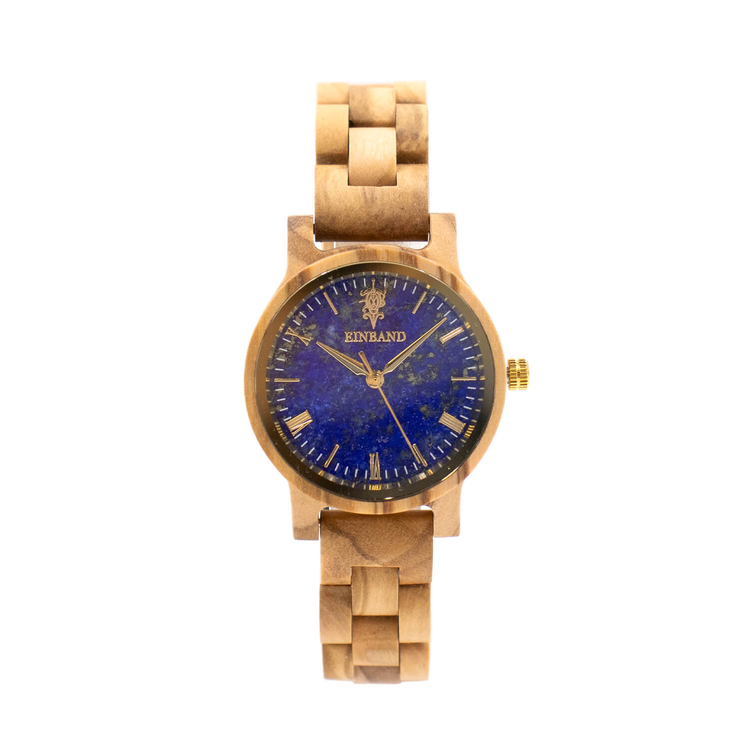 ラピスラズリとオリーブの木製腕時計 32mm 女性向け Reise