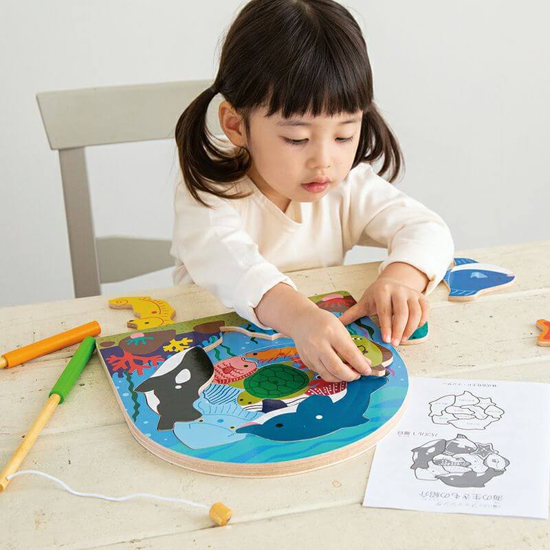 2層パズルフィッシング 魚釣り遊びができるパズル