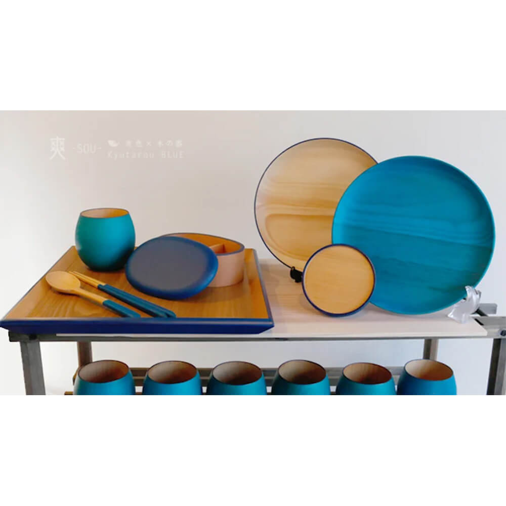 Kyutarou BLUE 両面まる皿 爽 φ20×22mm