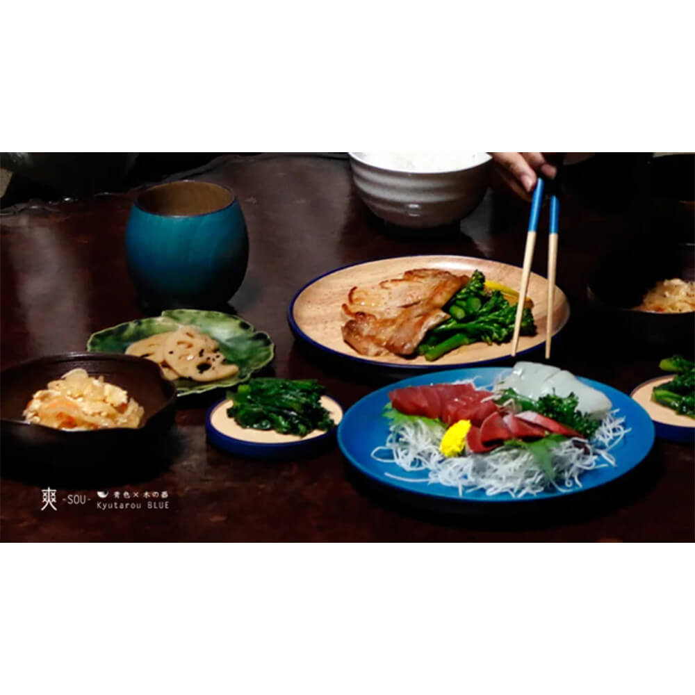 Kyutarou BLUE 両面まる皿 爽 φ20×22mm