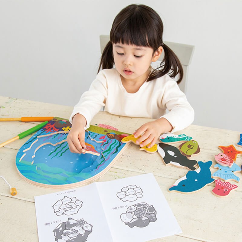 2層パズルフィッシング 魚釣り遊びができるパズル