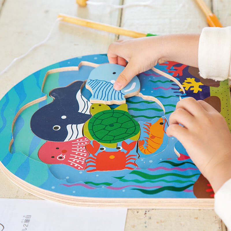 2層パズルフィッシング 魚釣り遊びができるパズル