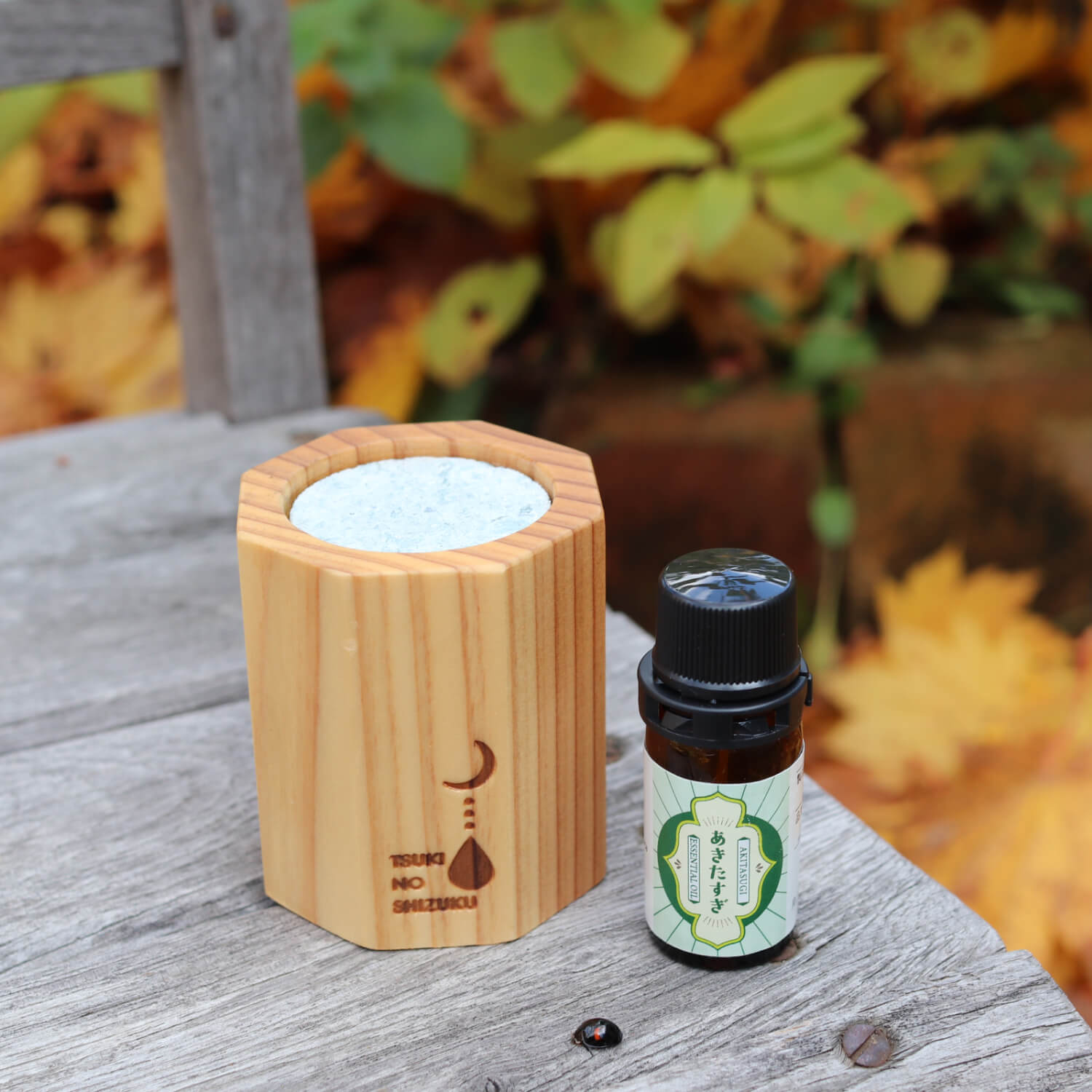 十和田石と秋田杉のアロマディフューザー(八角形)使用イメージ