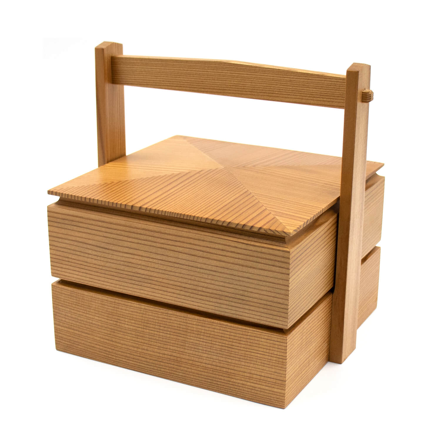 【30%OFF】【アウトレット】秋田杉の取手付き2段菓子器