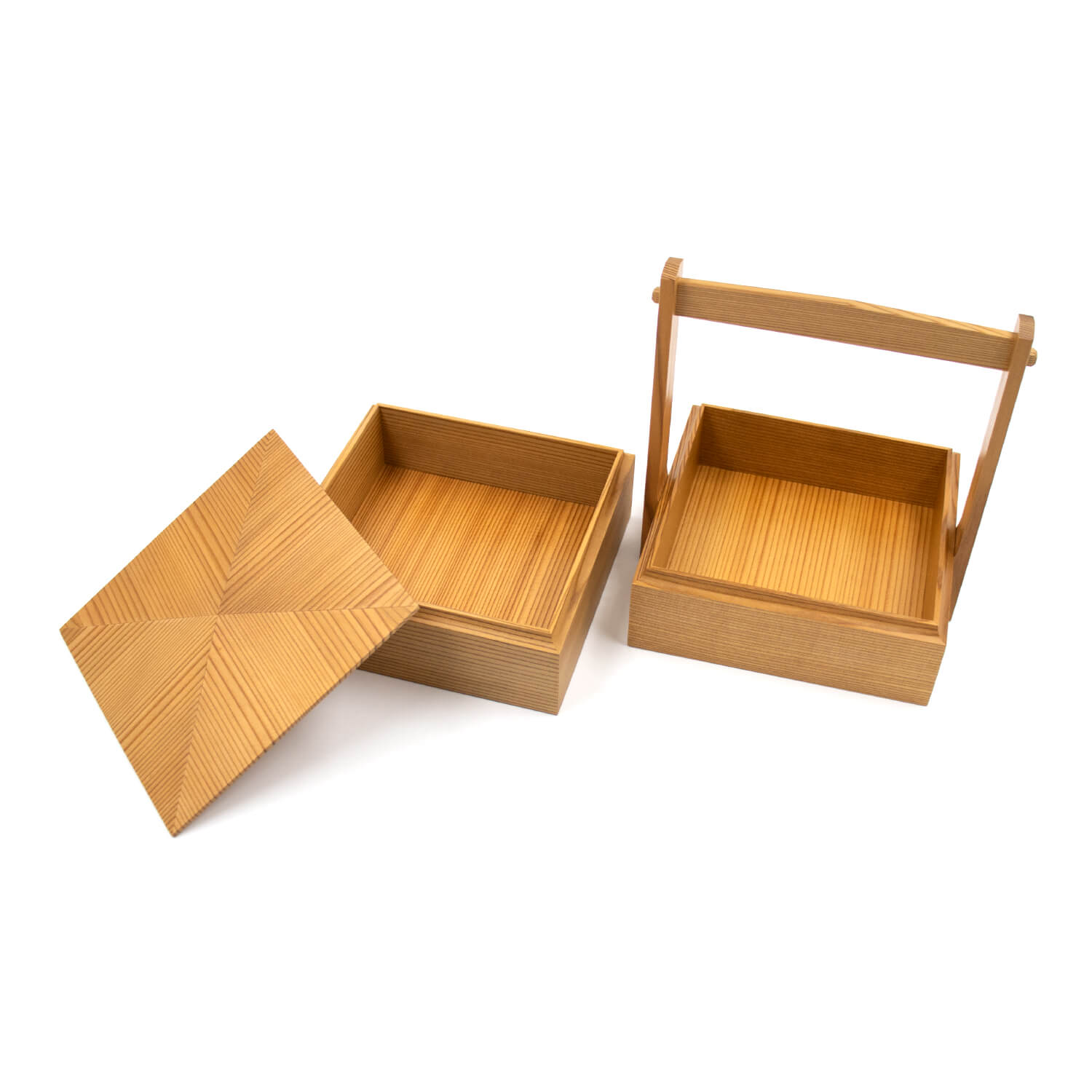 【30%OFF】【アウトレット】秋田杉の取手付き2段菓子器