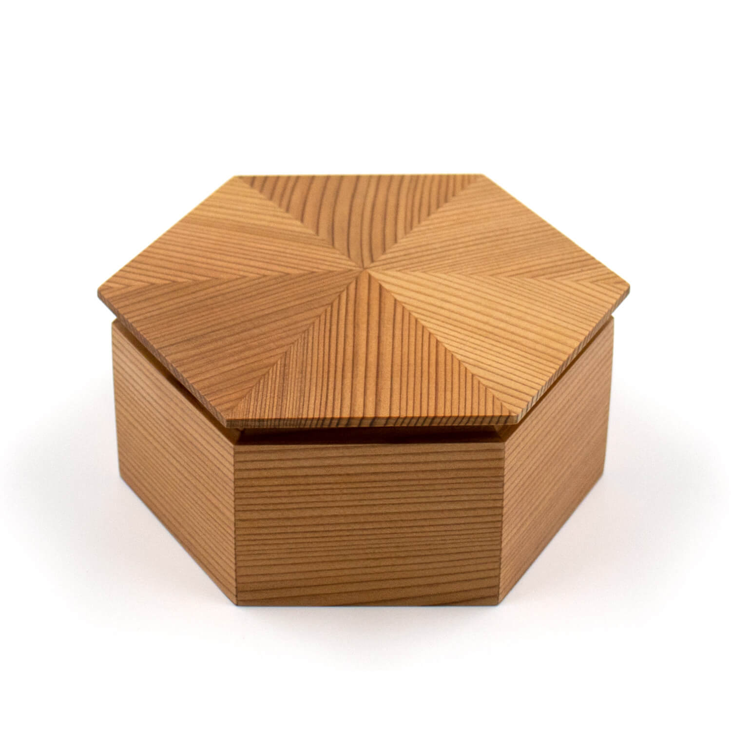 秋田杉の六角菓子器・小物入れ