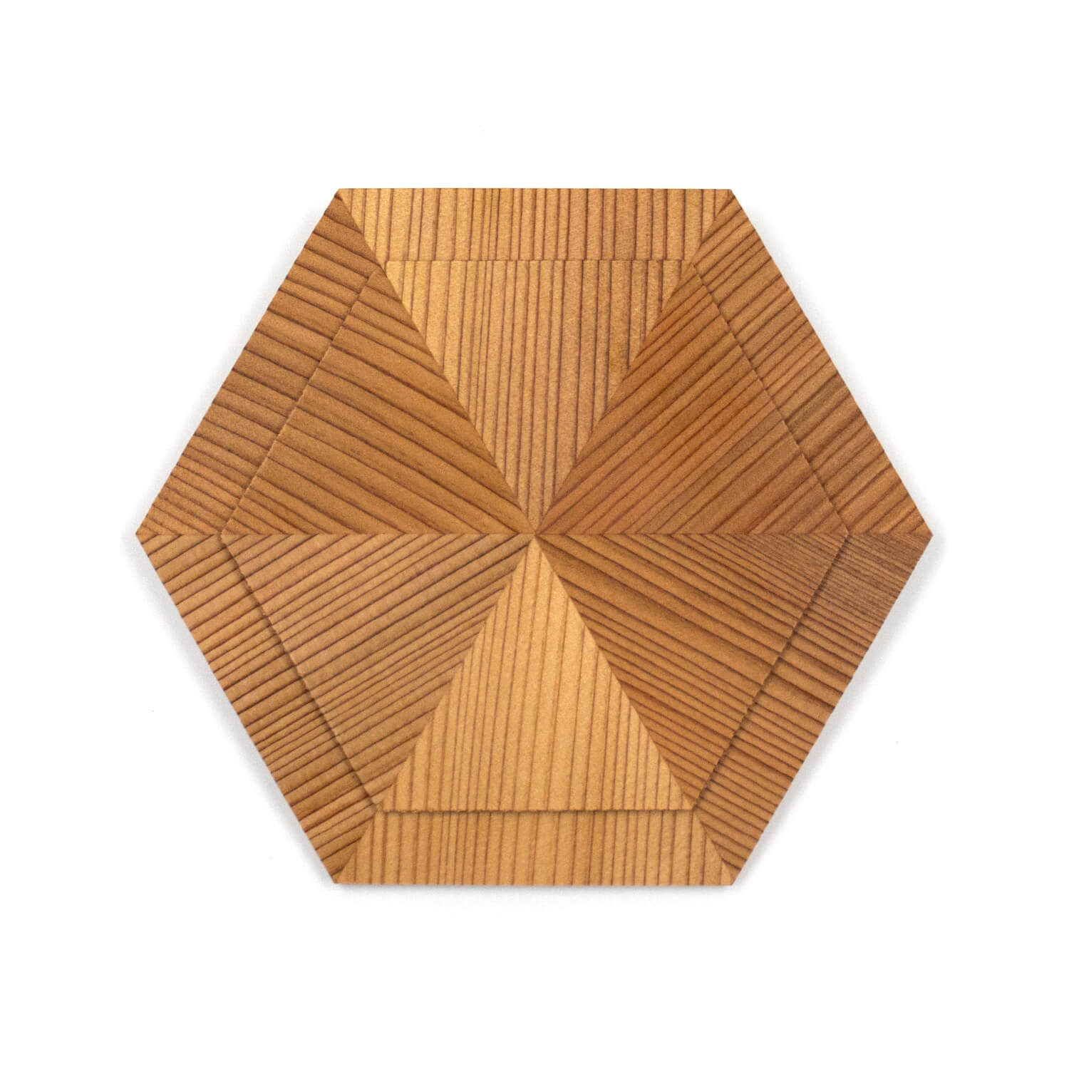 秋田杉の六角菓子器・小物入れ 蓋 裏面