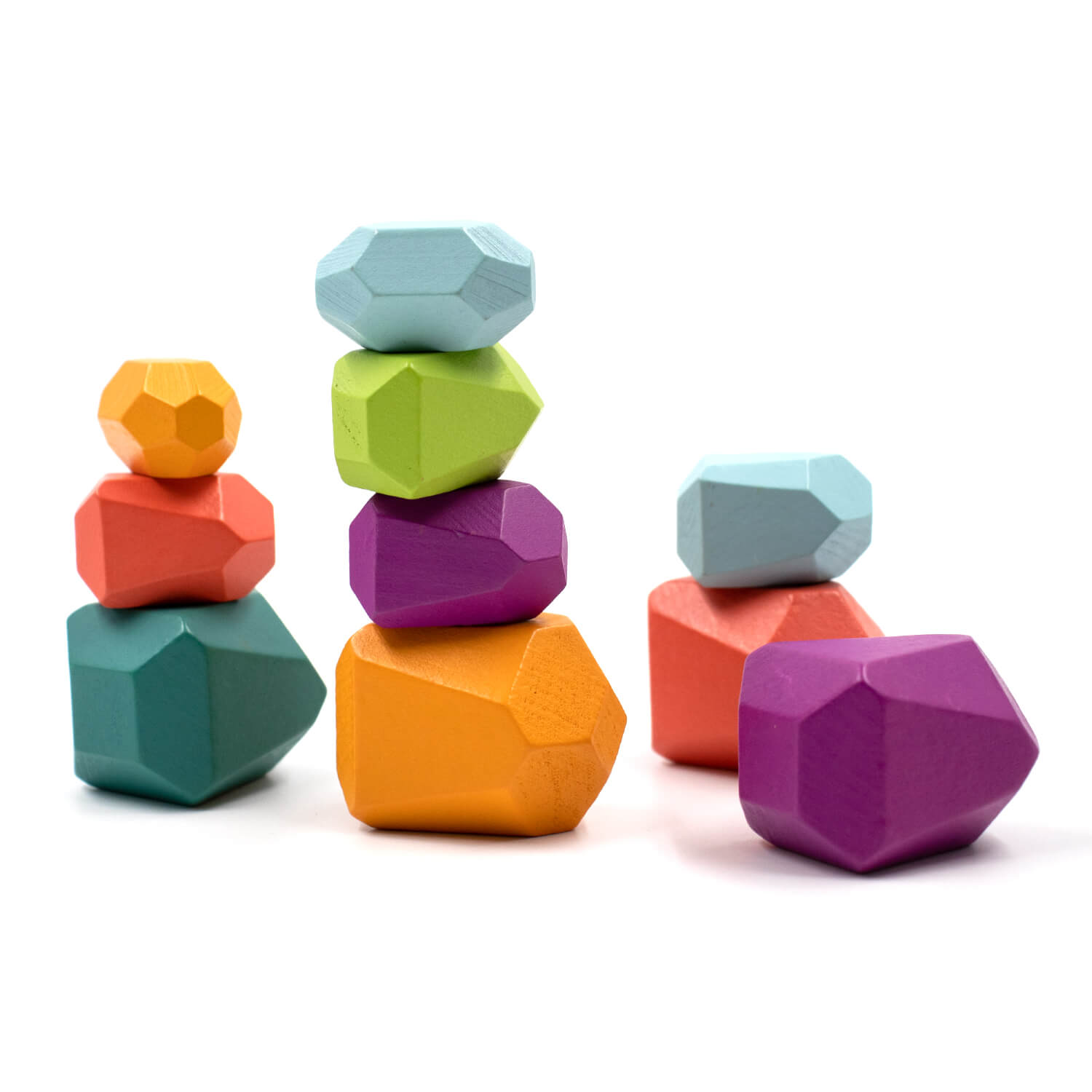 カラフルな積み石ブロック 10個セット