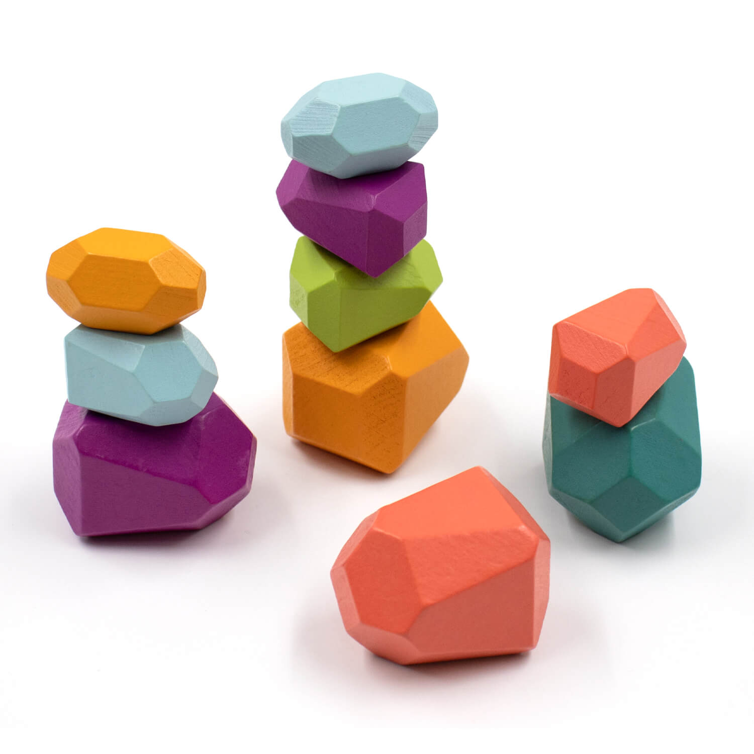 カラフルな積み石ブロック 10個セット
