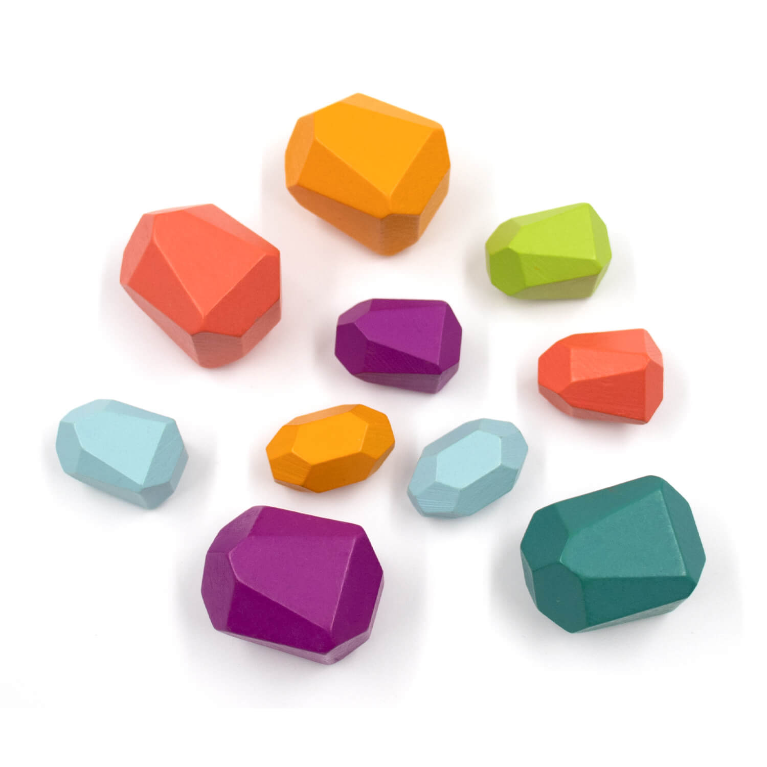 カラフルな積み石ブロック 10個セット
