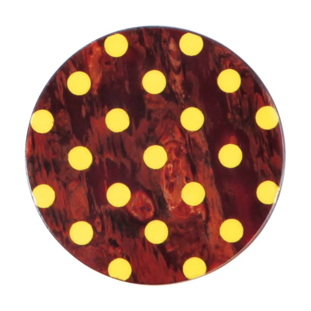 KAVERS 円(黄檗色) 秋田の伝統工芸 樺細工のブローチ Lサイズ