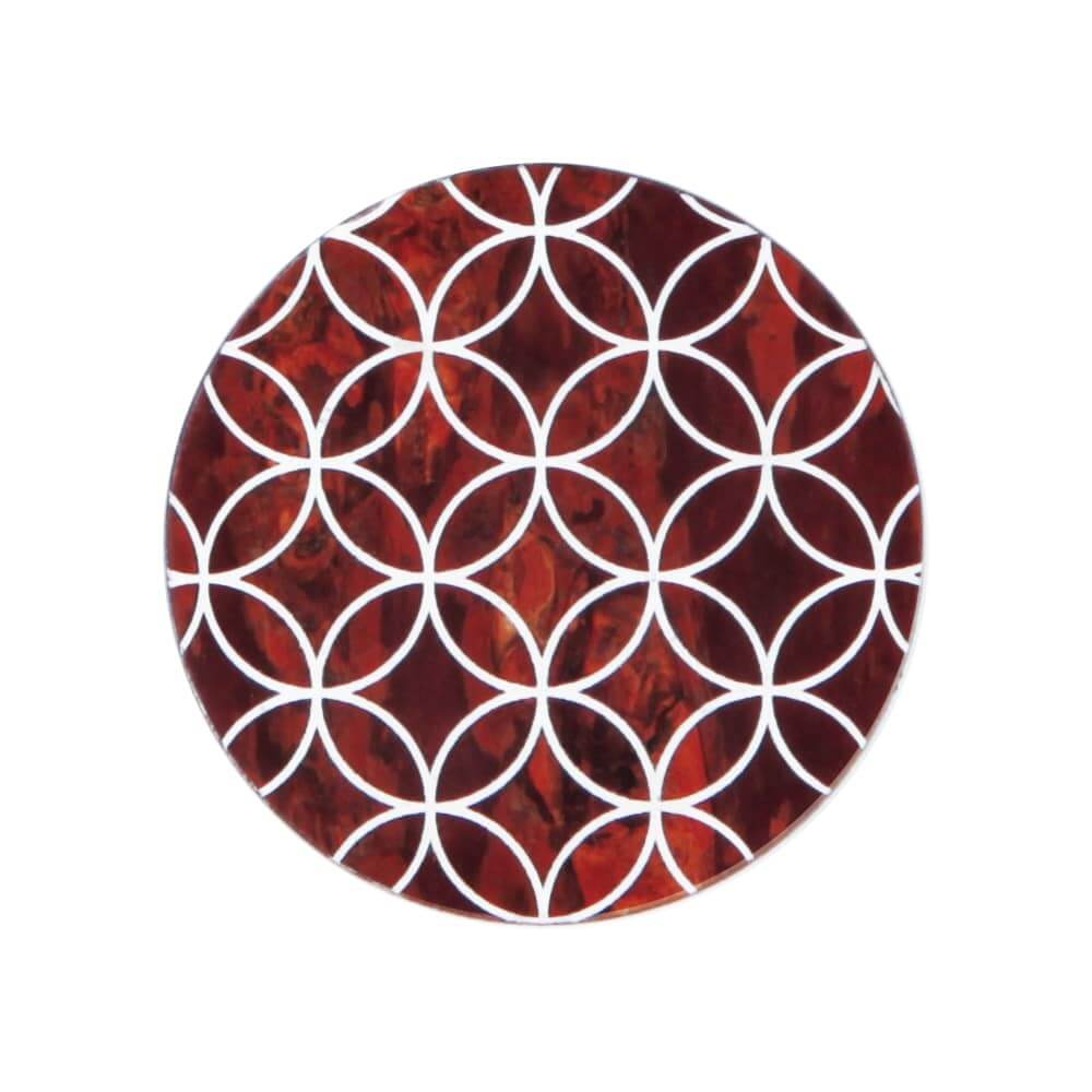 KAVERS 七宝繋ぎ(白練) 秋田の伝統工芸 樺細工のブローチ Sサイズ