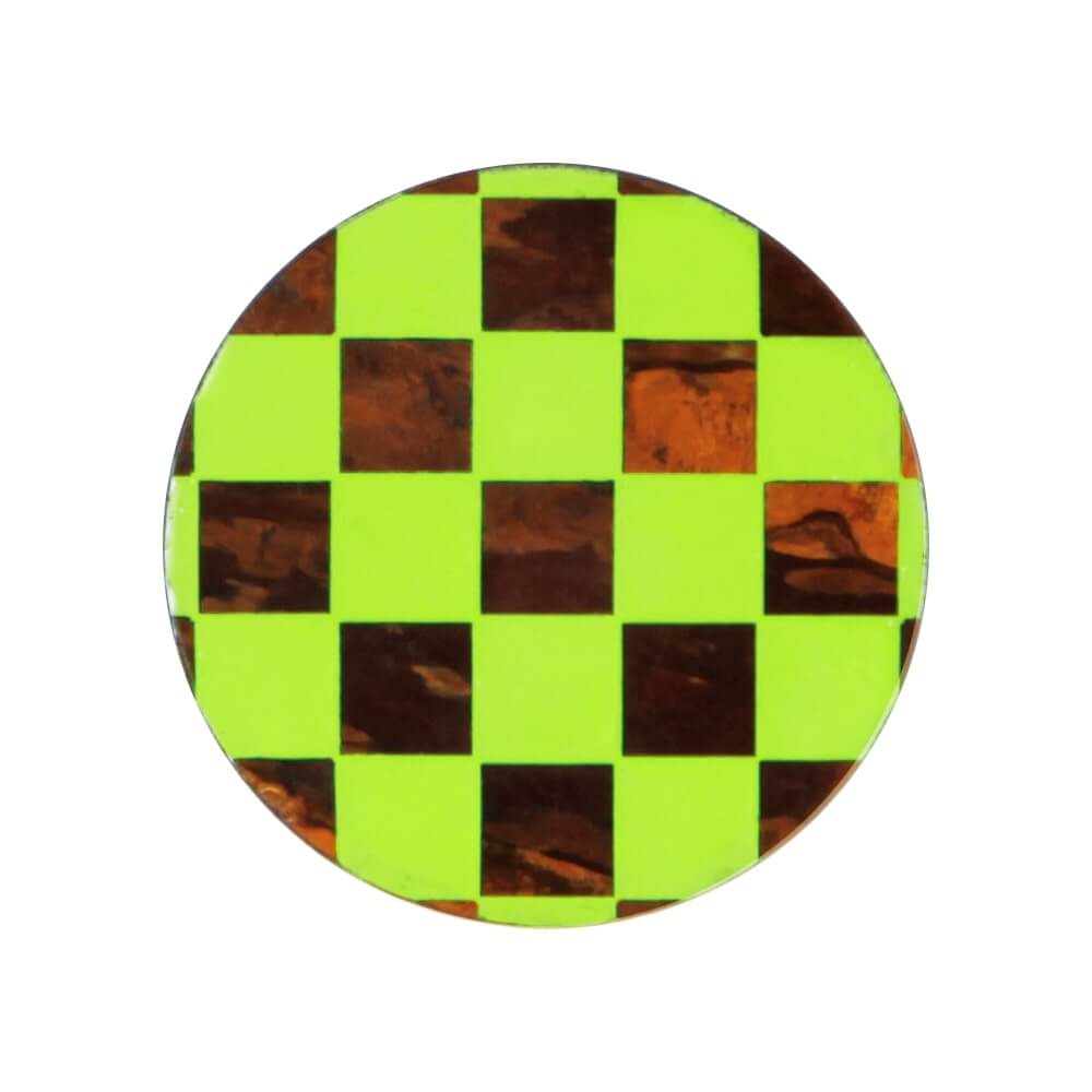 KAVERS 市松(若草色) 秋田の伝統工芸 樺細工のブローチ Sサイズ