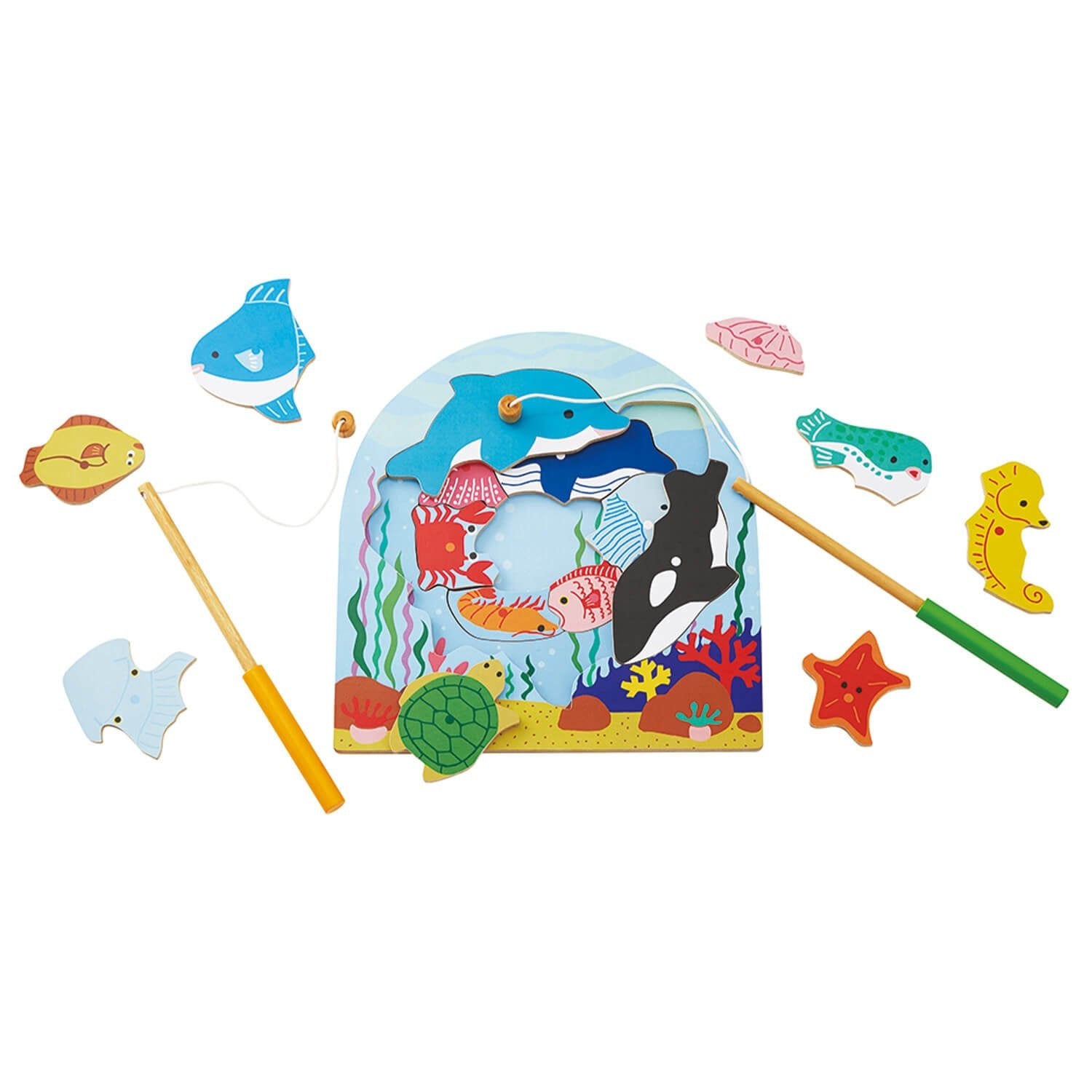 2-layer puzzle fishing Puzzle that allows you to play fishing