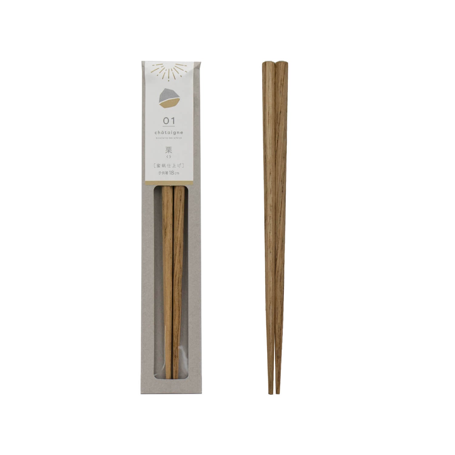 tetoca HiKaRi 果実のなる木のお箸 子ども用 180mm 天然蜜蝋仕上げ くり