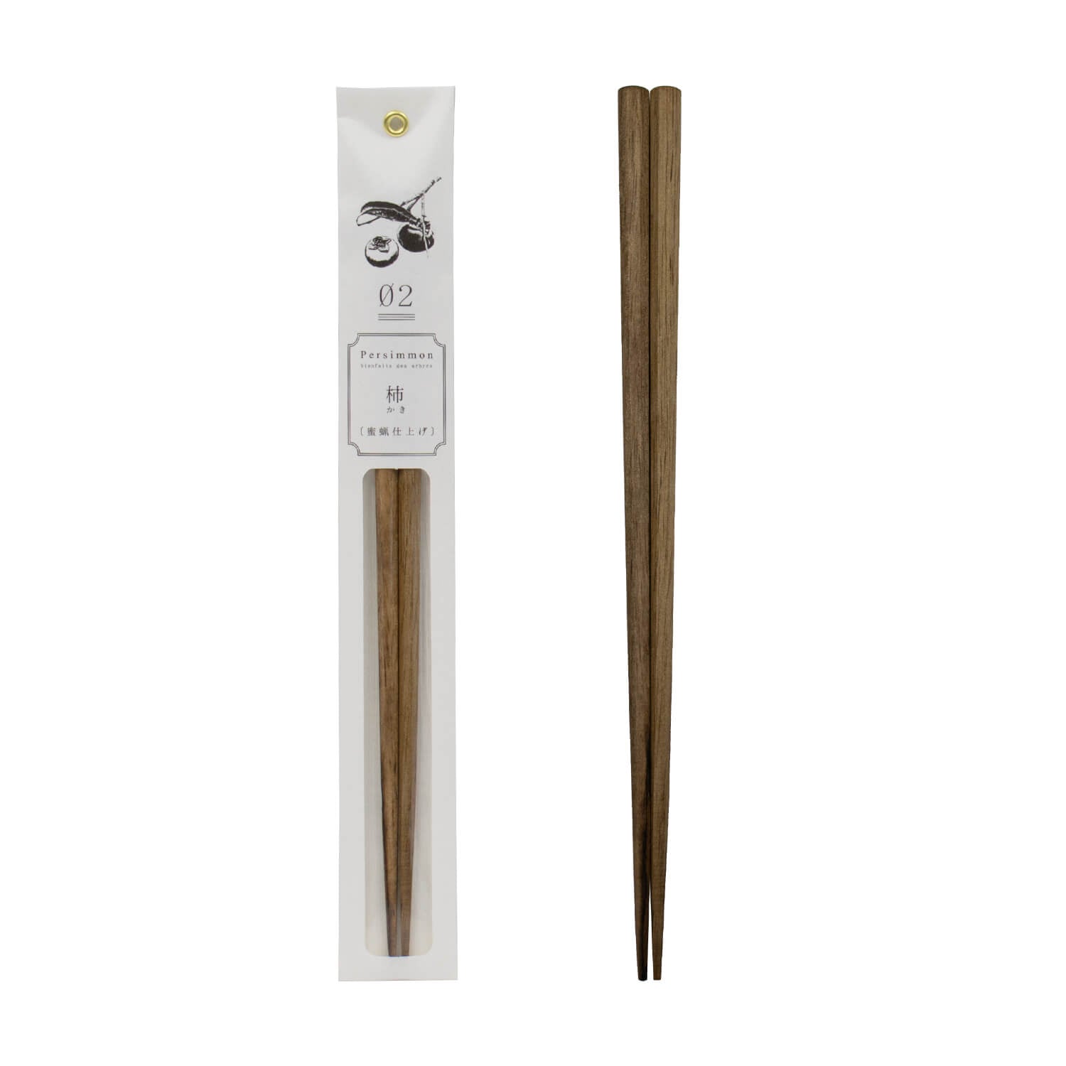 tetoca 果実のなる木のお箸 天然蜜蝋仕上げ 柿