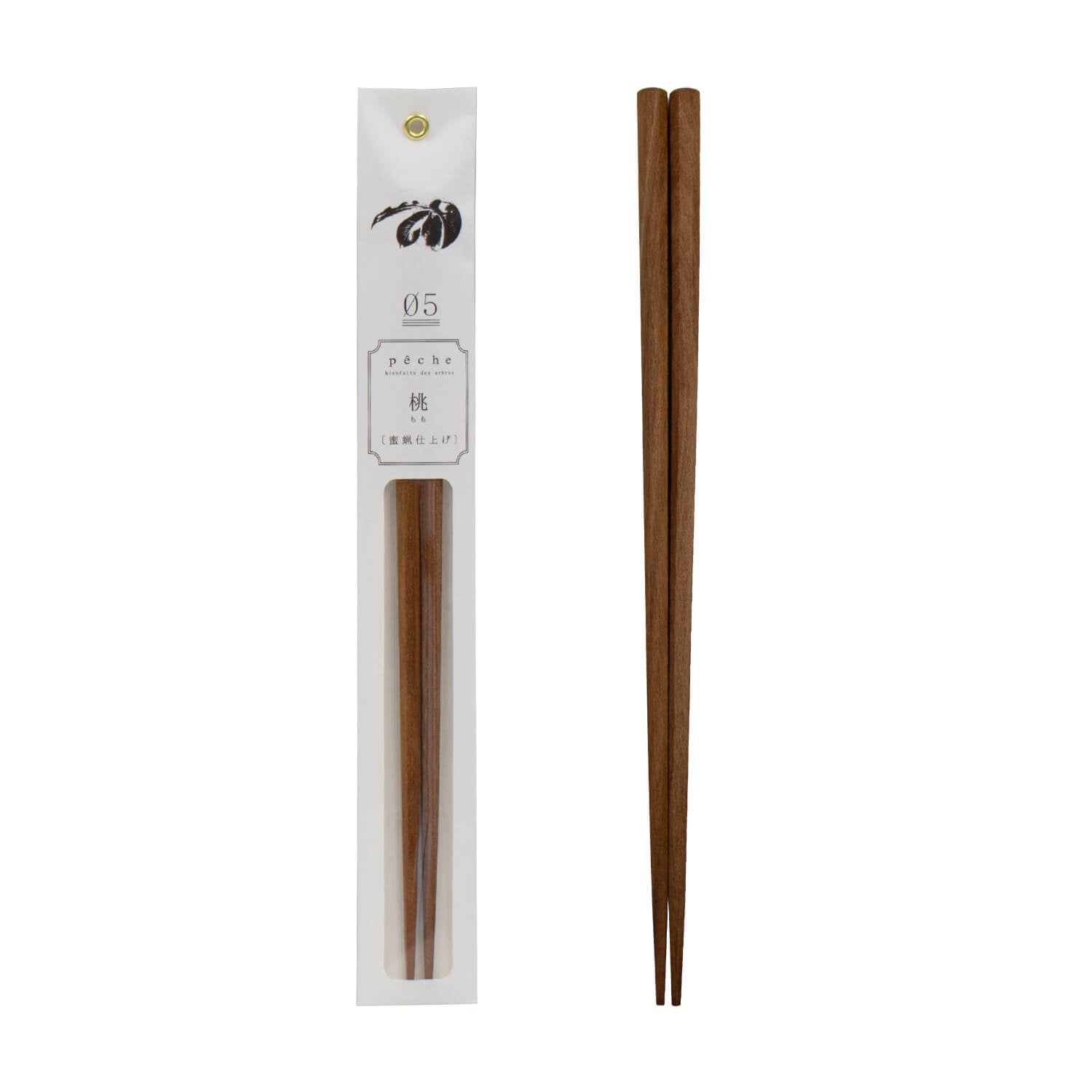 tetoca 果実のなる木のお箸 天然蜜蝋仕上げ 桃