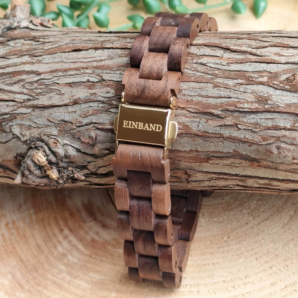 クルミの木製腕時計 32mm 女性向け Glanz WHITE