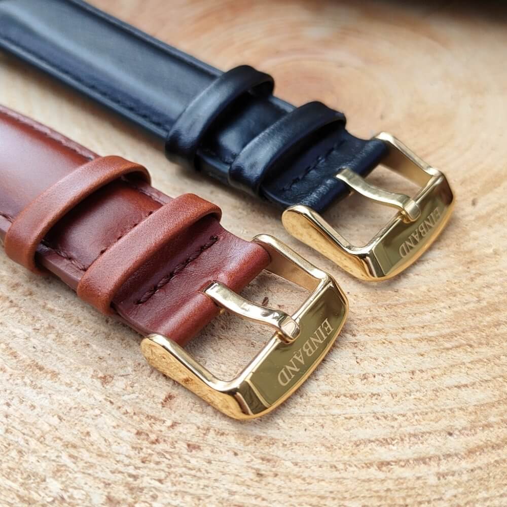 クルミの木製腕時計 40mm 男性向け Glanz WHITE 本革レザーベルト