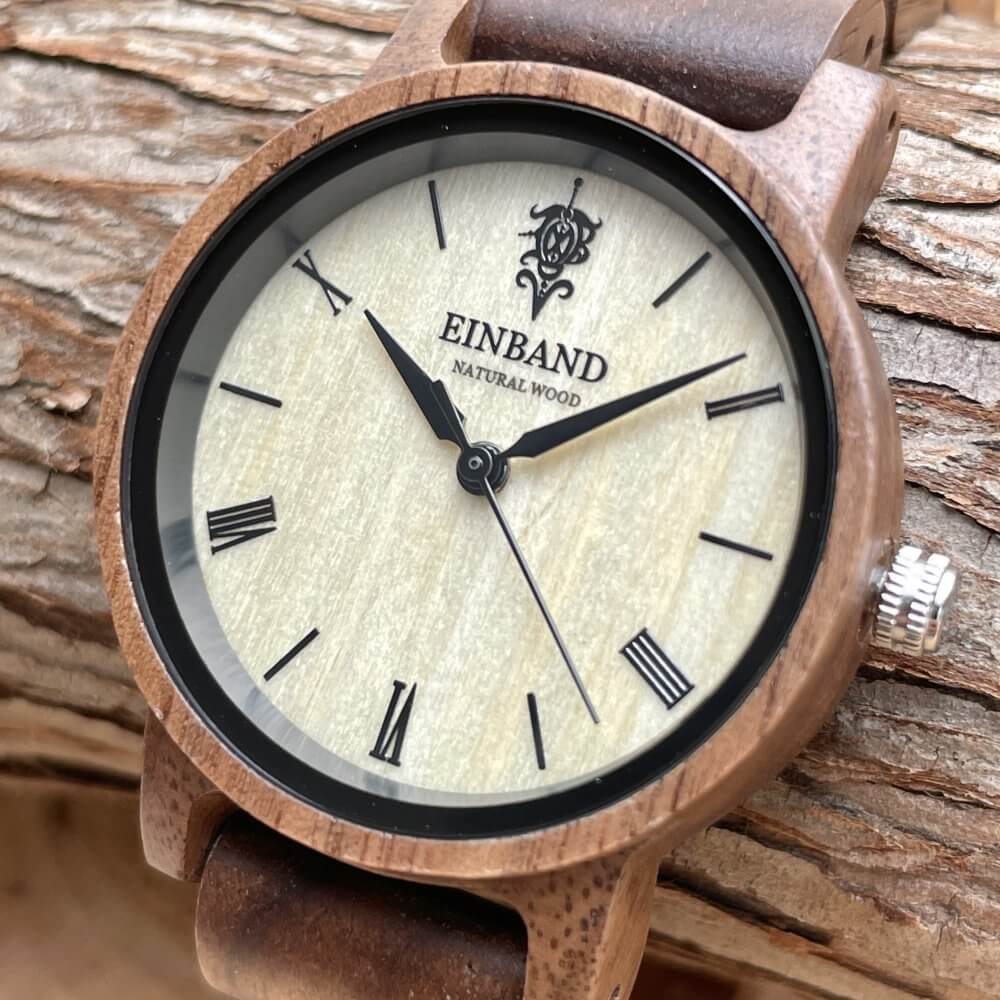 クルミの木製腕時計 32mm 女性向け Reise Walnut