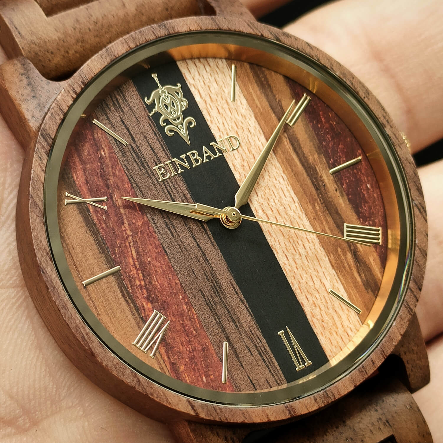 Wooden watch using 5 natural woods 32mm for women Reise Mix Wood × Walnut