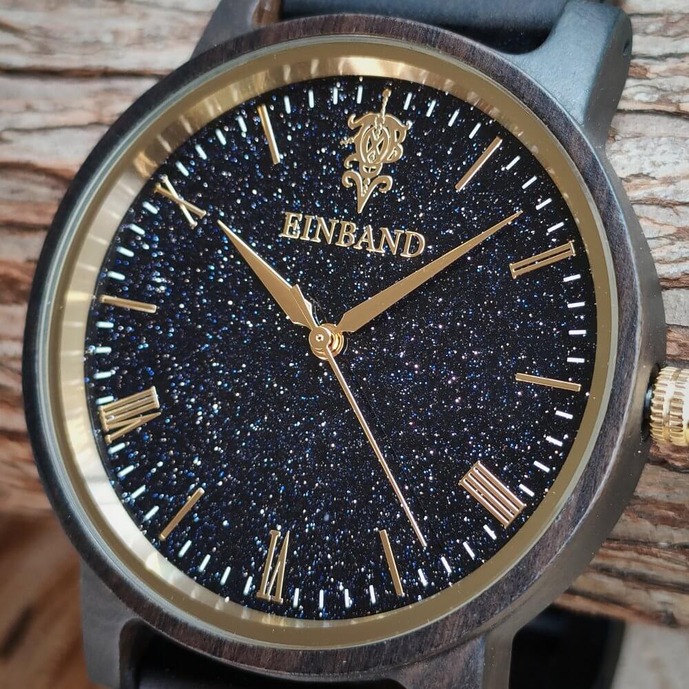 Blue sandstone wooden watch 40mm for men Reise Blue sandstone × SandalWood
